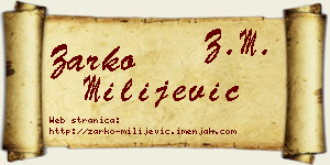 Žarko Milijević vizit kartica